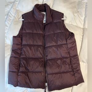 Brownish plum cold control vest.